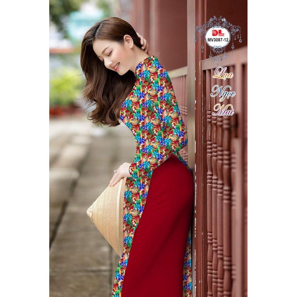 Vải may áo dài in 3D họa tiết hoa nhỏ năng động, trẻ trung