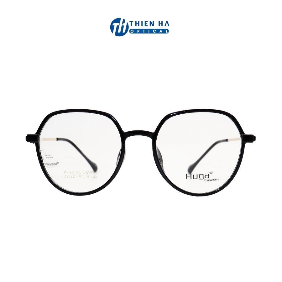 Gọng kính nữ THIÊN HÀ OPTICAL dáng đa giác, chất liệu titanium dẻo nhẹ độ đàn hồi cao màu trẻ chi tiết lạ T22022