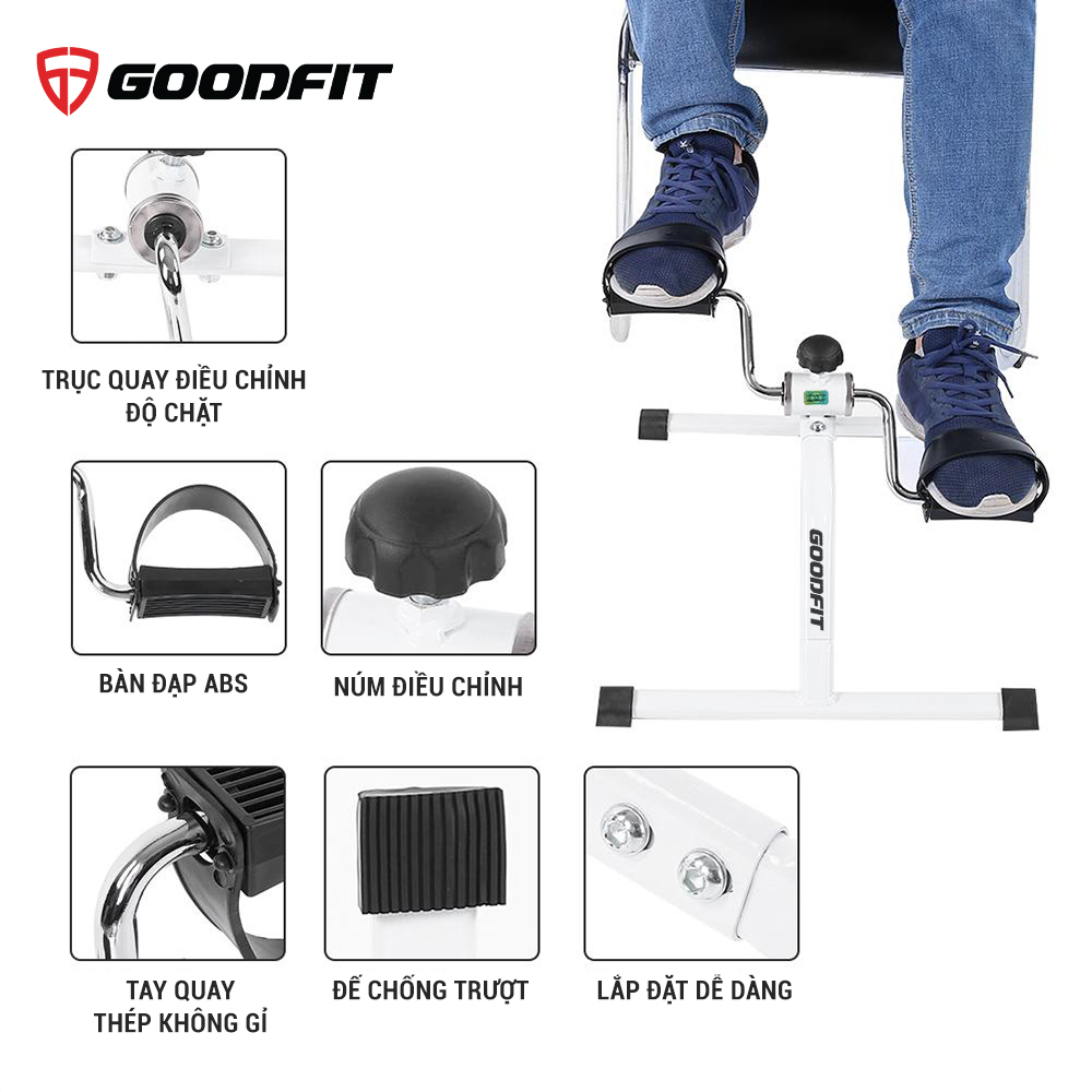 Xe Đạp Tập Thể Dục Mini Tháo Lắp Tại Nhà, Văn Phòng Chính Hãng GoodFit GF003MB