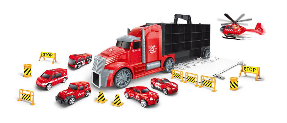 TOYSTAR - 666-03G Bộ mô hình xe ô tô chuyên chở - cứu hộ (KT 59x11x20cm)