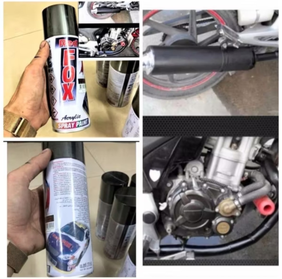 1 CHAI SƠN XỊT ỐNG XÃ XE MÁY ÔTÔ CHỊU NHIỆT ĐEN NHÁM HÀNG CHUẨN