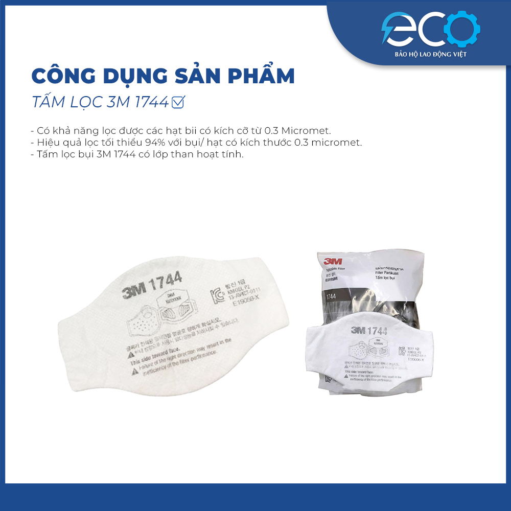 Tấm lọc bụi 3M 1744 dùng cho mặt nạ 3M 3100/3200