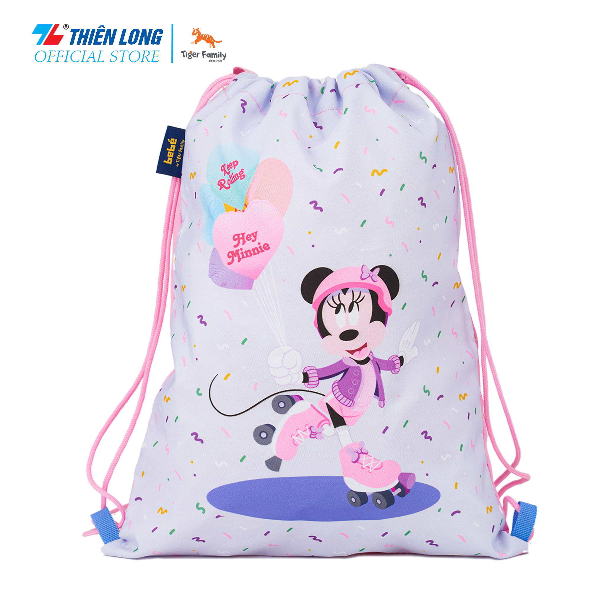 Combo cặp chống gù Thiên Long Điểm 10 Nature Quest kèm túi rút bình nước Minnie 2