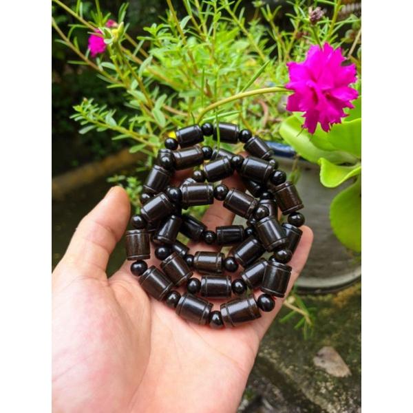 Vòng tay nam gỗ hạt trúc 12 ly mun sừng khánh hòa