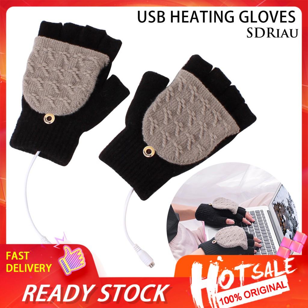 Găng Tay Giữ Ấm Hở Ngón Có Cổng Sạc Usb Tiện Dụng