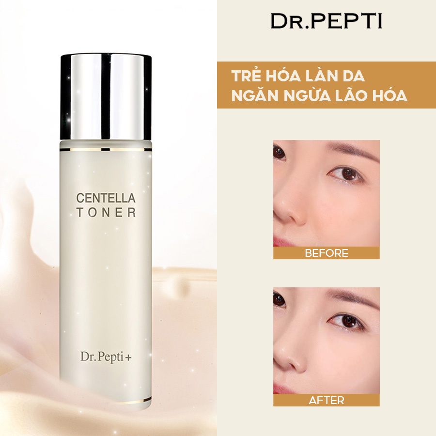 Nước hoa hồng chống lão hoá Hàn Quốc Dr.Pepti Centella Toner 180ml