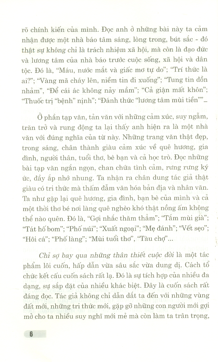 Chỉ Sợ Bay Qua Những Thân Thiết Cuộc Đời