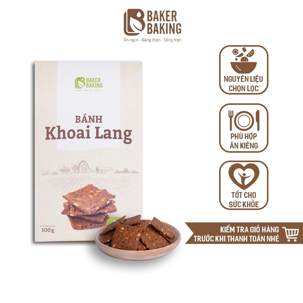 Bánh ăn kiêng Baker Baking khoai lang hỗ trợ ăn kiêng giảm cân không đường dành cho người tiểu đường, eatclean 100g