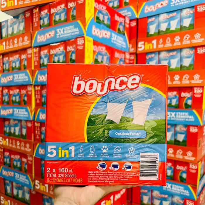 GIẤY THƠM QUẦN ÁO 5in1 BOUNCE 160 TỜ - USA
