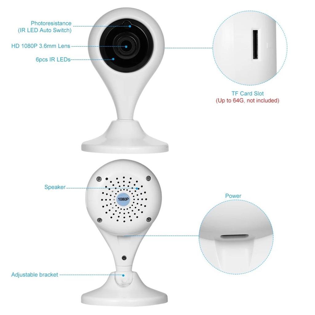 Indoor 1080P Wireless IP Camera Baby Monitor 2.0MP 6 IR Leds Night Vision US
