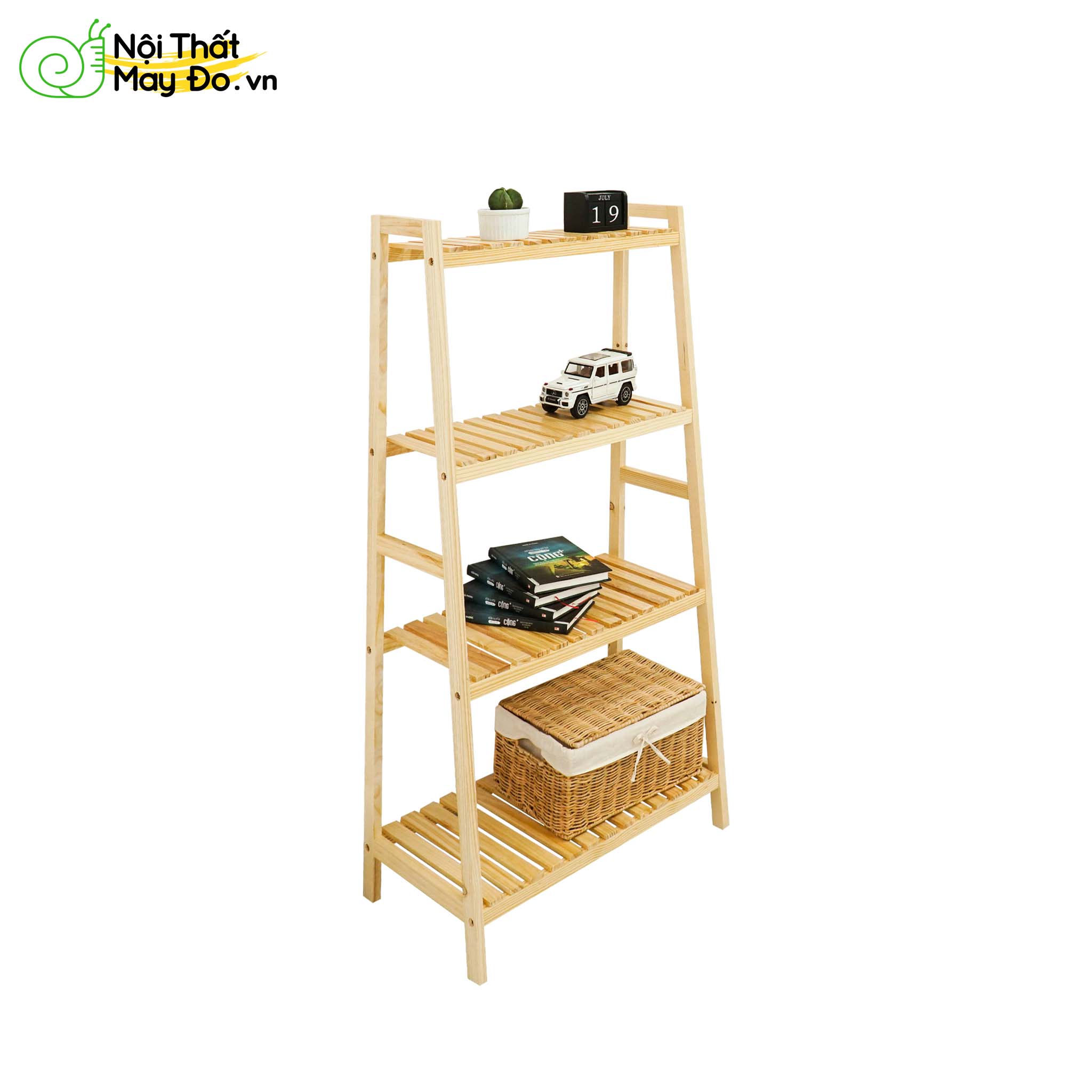 Kệ Sách Đa Năng - A Bookshelf 4F - Thiết Kế Hình Chữ A 4 Tầng Hiện Đại - Dễ Lắp Ráp Và Di Chuyển - Có 2 Màu Sắc