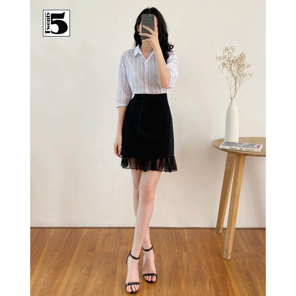 Chân váy công sở đuôi cá ren nhún eo Twentyfive T347