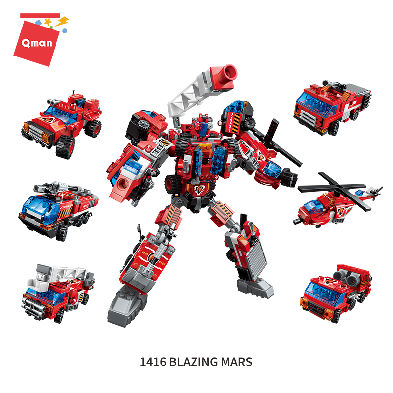 Đồ chơi lắp ráp xếp hình Robot Qman 1416 – Chiến binh Sao hỏa rực rỡ - Dành cho bé trai từ 6 tuổi