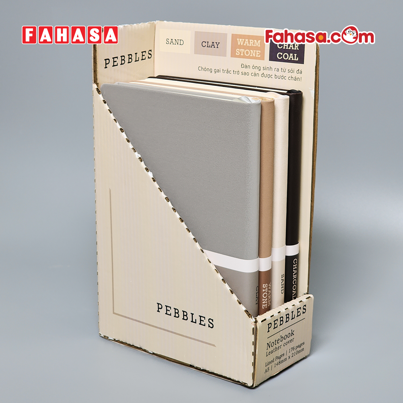 Sổ Bìa Da Pebbles A5 - Kẻ Ngang - 144 Trang 100gsm - The Sun - Sand