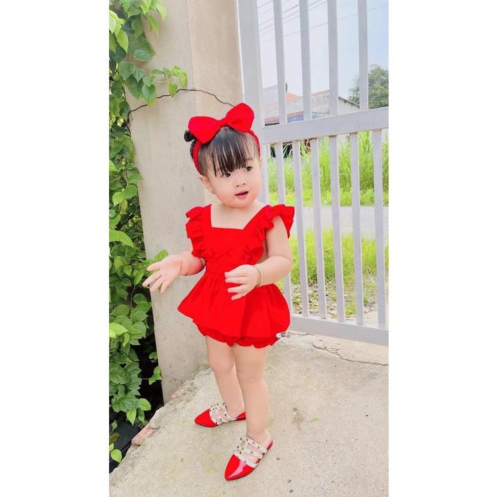 Bộ quần áo bé gái váy cánh tiên đỏ chất liệu lụa 8-23kg Angel Baby Thời Trang Thiết Kế