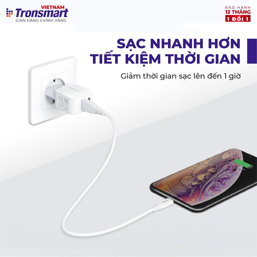 Củ sạc 2 cổng USB Tronsmart W02 công nghệ VoliQ 12W dòng 2.4A - Hàng chính hãng