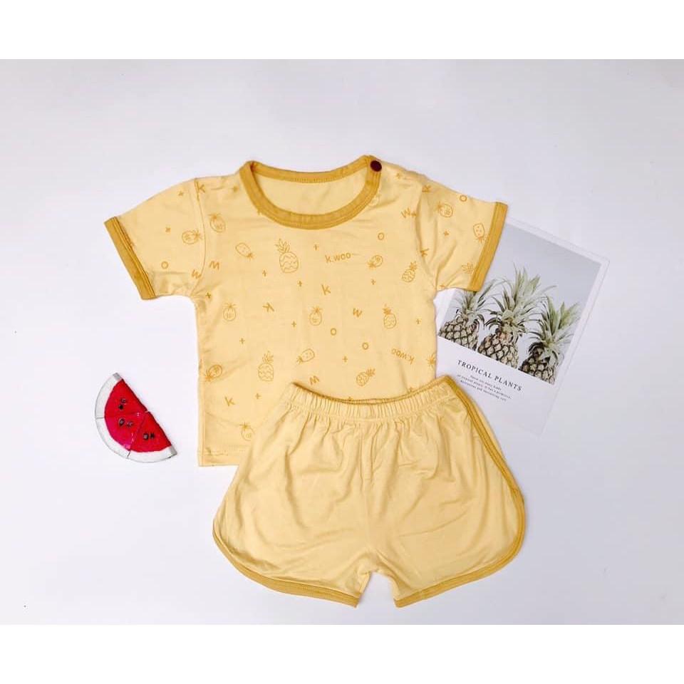 Bộ cộc tay cho bé Bộ cộc tay Kwoo Trái Dứa cho bé trai bé gái chất thun lạnh cao cấp siêu mềm siêu mát