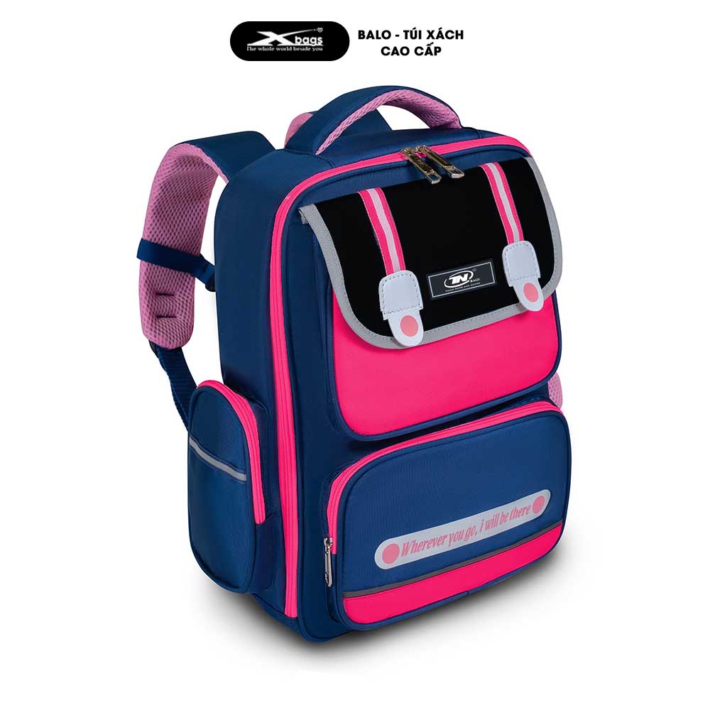 Balo Học Sinh Đẹp Cho Bé Gái Cao Cấp TNBags Smart Pink Màu Hồng, Chống Gù, Nhiều Ngăn, Dễ Thương Xinh Xắn TN.B 3112!
