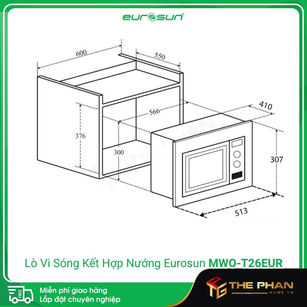 Lò Vi Sóng Kết Hợp Lò Nướng Để Bàn Eurosun MWO-T26EUR - 2 Trong 1, 28L, Hàng Chính Hãng