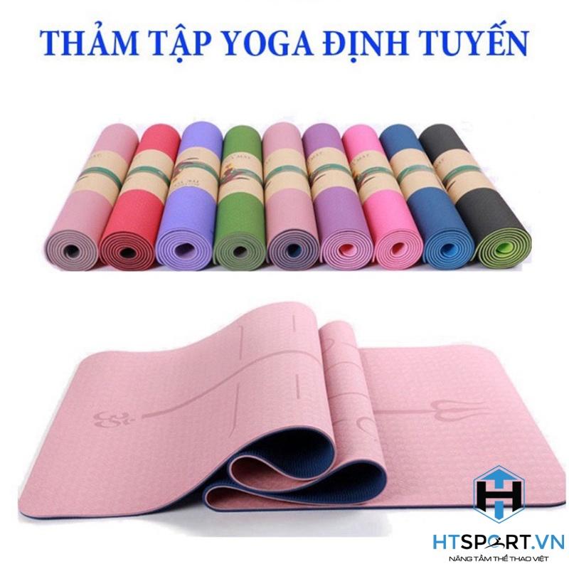 Thảm Yoga, Thảm Tập Yoga Định Tuyến TPE 2 Lớp 8MM, Chống Trượt Cao Cấp