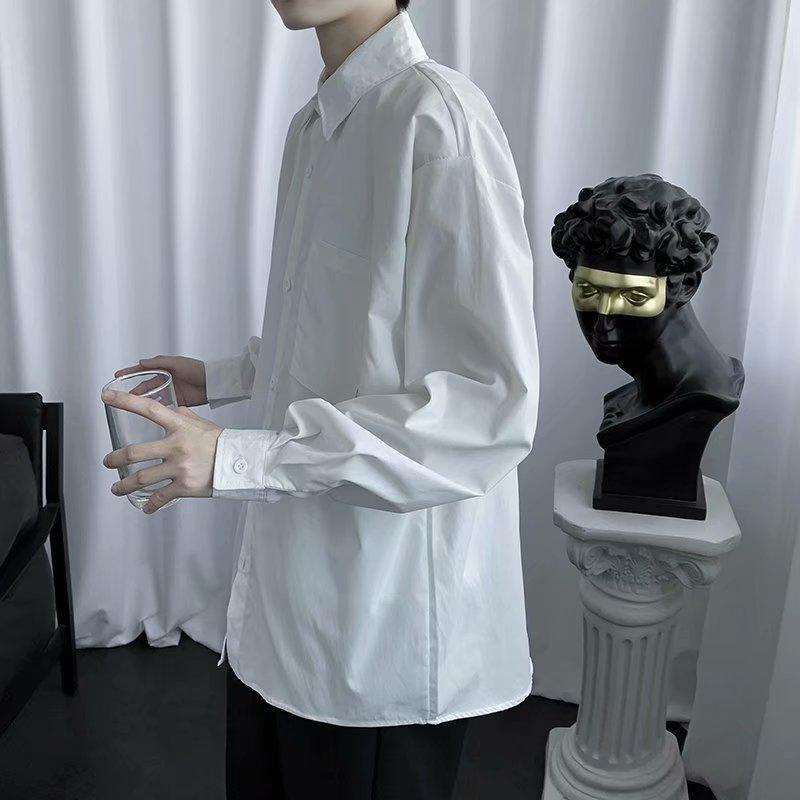 NEW KOREAN STYLE Áo Sơ Mi Nam Tay Dài Màu Sắc Cầu Vồng Cá Tính