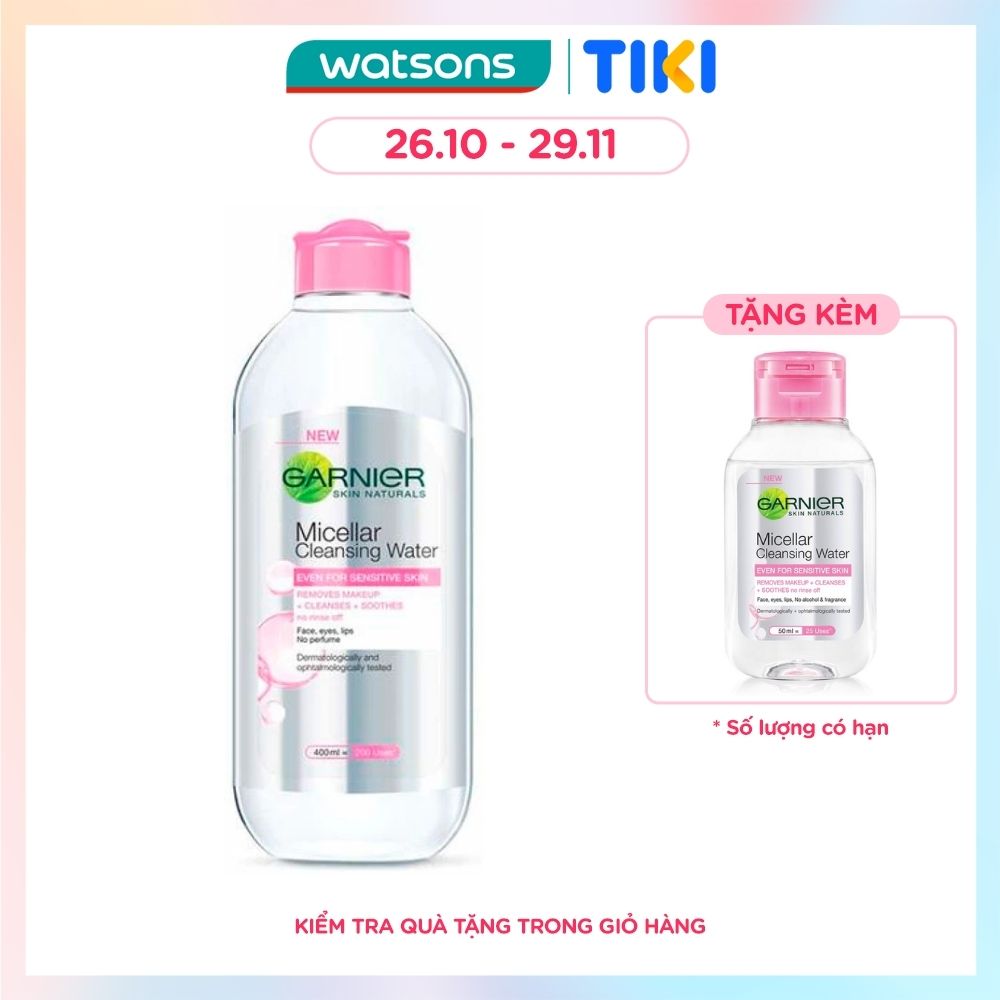 Nước Làm Sạch & Tẩy Trang Garnier Micellar Cleansing Water Cho Da Nhạy Cảm 400ml