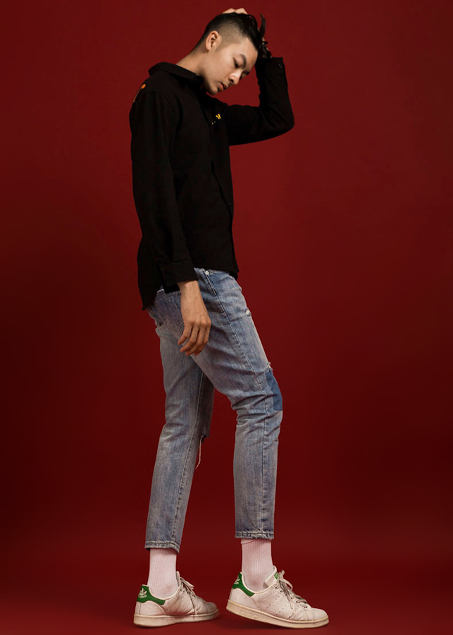 Áo sơ mi tay dài in họa tiết logo  – 3569