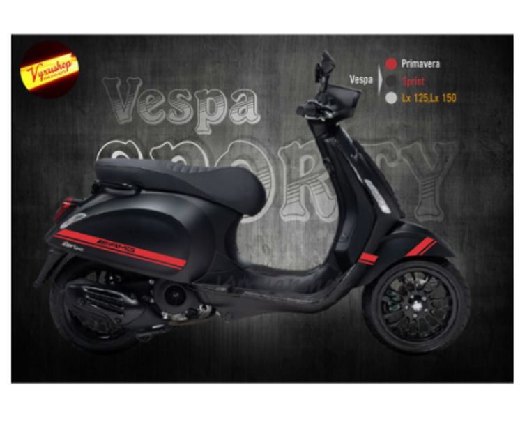 Decal dán xe Vespa AMG Lx 125, Lx 150, Sprint, Primavera nhiều màu