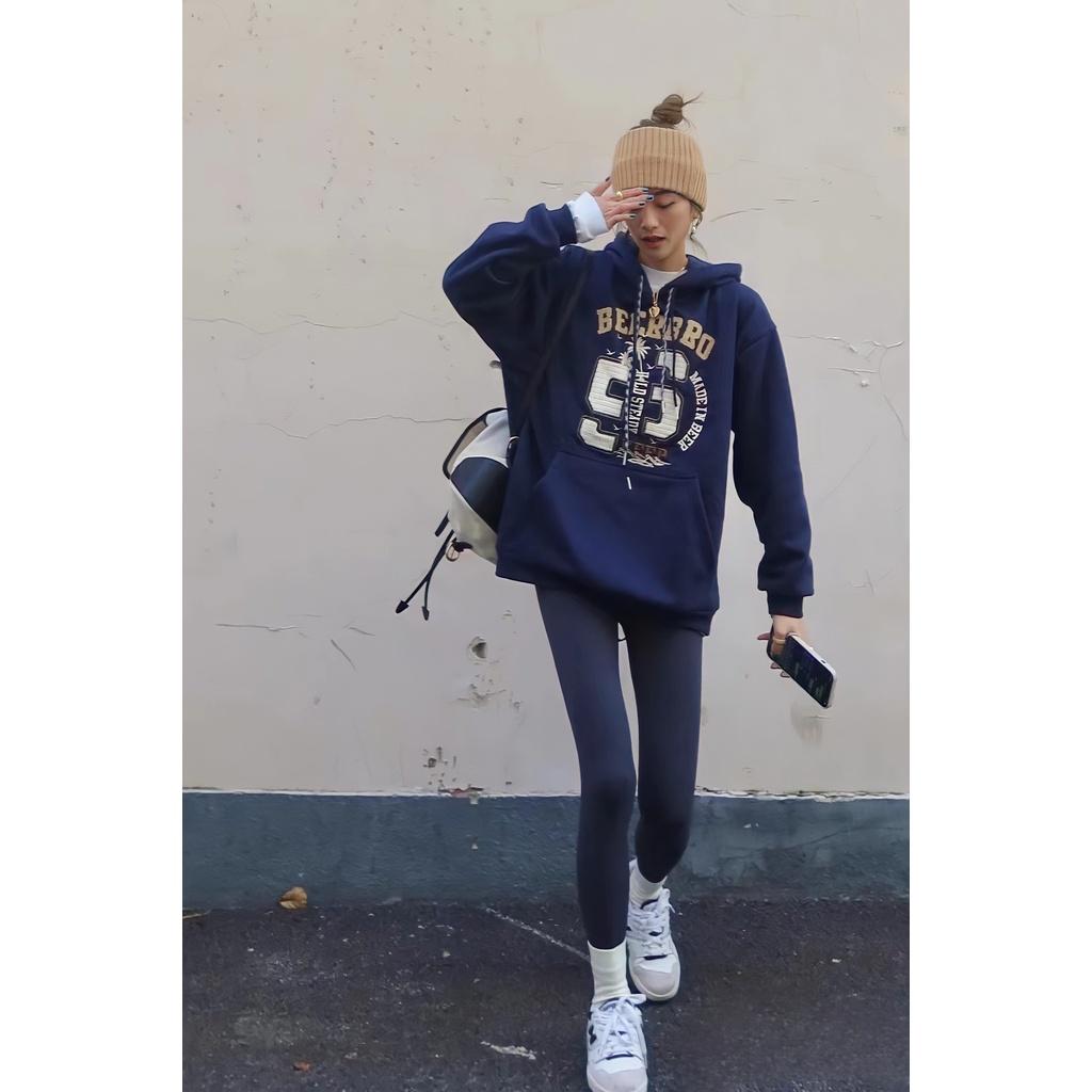 Áo Hoodie Nỉ Nam Nữ Unisex Màu Xanh In Chữ BEERBRO