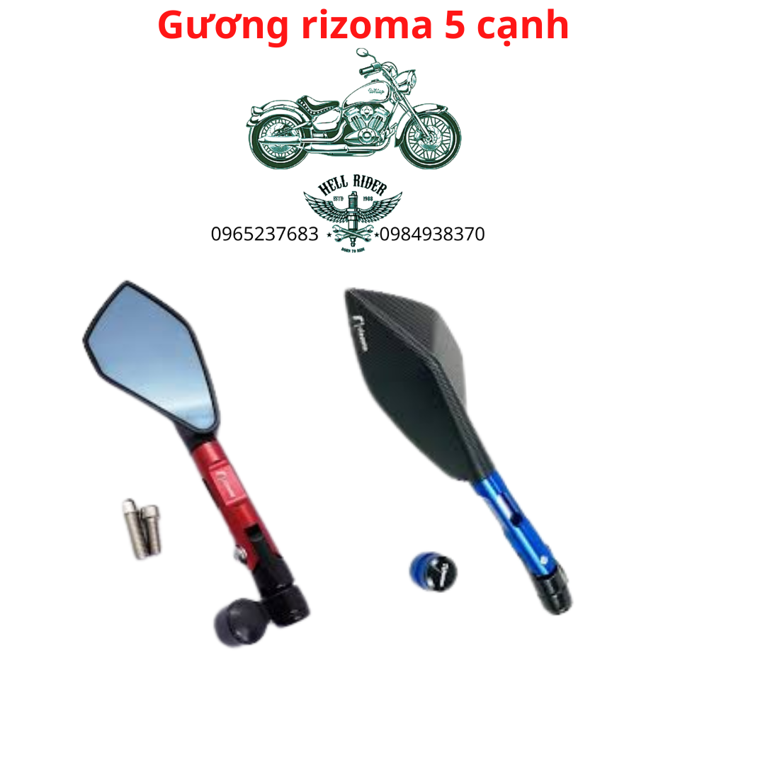 Gương 5 Cạnh  Rizoma thời trang Gắn Xe Máy có thể gập vào mặt đồng hồ xe