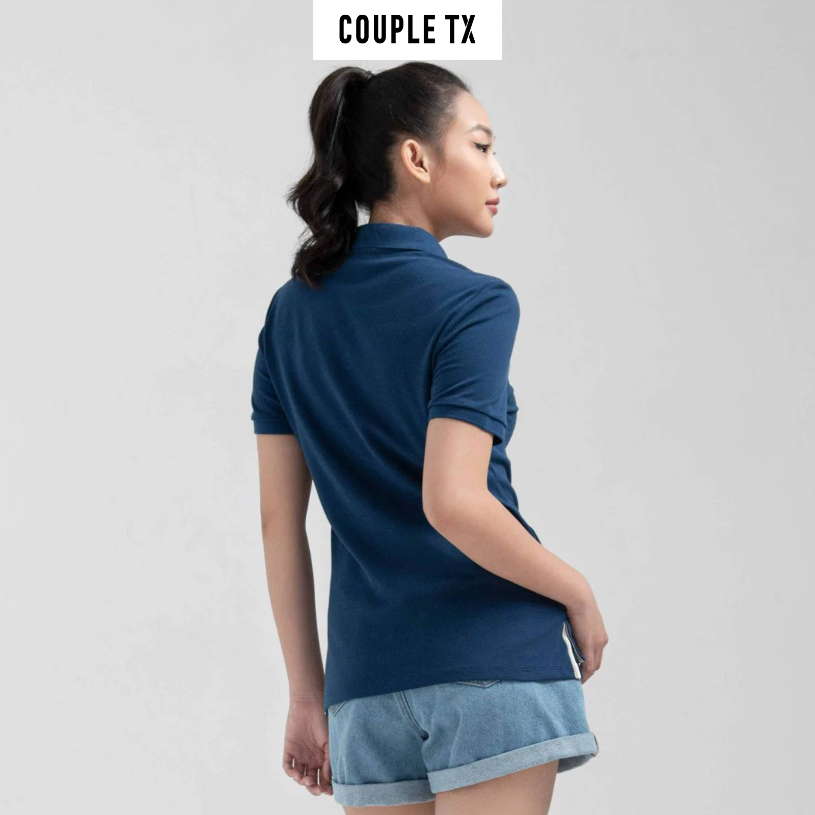 COUPLE TX - Áo Polo Nữ Pique Slim Fit Phối Bo Cổ WPO 2024