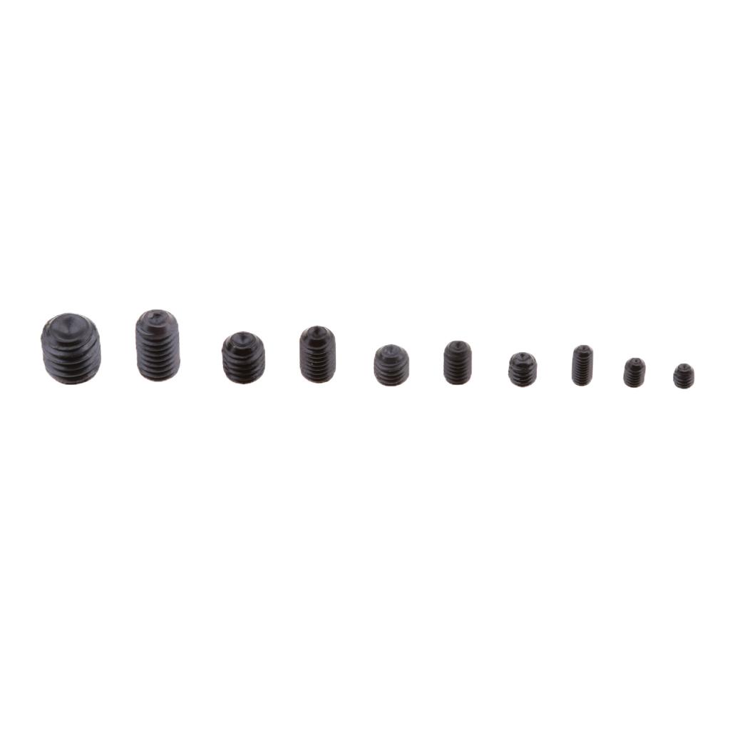 200Pcs M3 M4 M5 M6 M8 Carbon Steel Head Hex Socket Grub Screws Assorted Kit