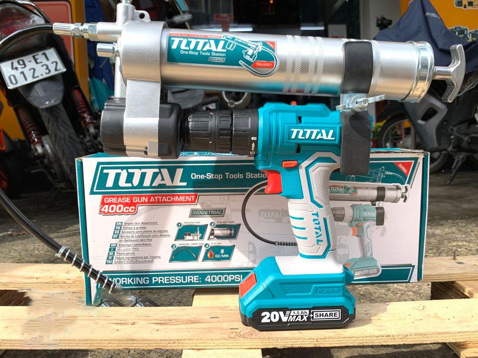 SÚNG BƠM MỠ SỬ DỤNG VỚI MÁY KHOAN PIN TOTAL TGULI2001 - HÀNG CHÍNH HÃNG