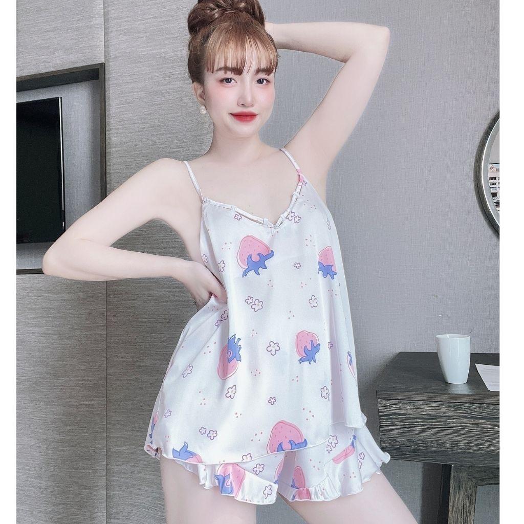 Đồ Ngủ Nữ BIGSIZE Đồ Ngủ Sexy lụa Latin cao cấp mềm mại xinh xắn < 70KG