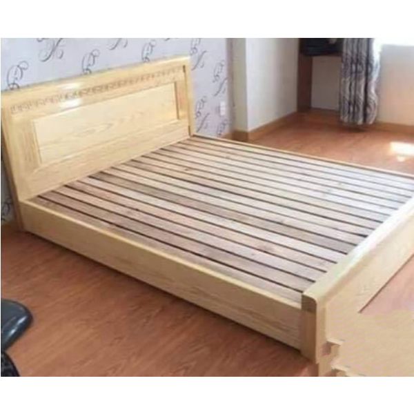 Giường Ngủ Bệt Gỗ Sồi Nga 1m6x2m Màu Tự Nhiên