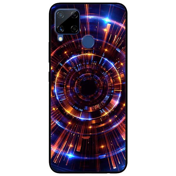 Ốp lưng dành cho Realme C15 mẫu Vòng Tròn Vàng Xanh