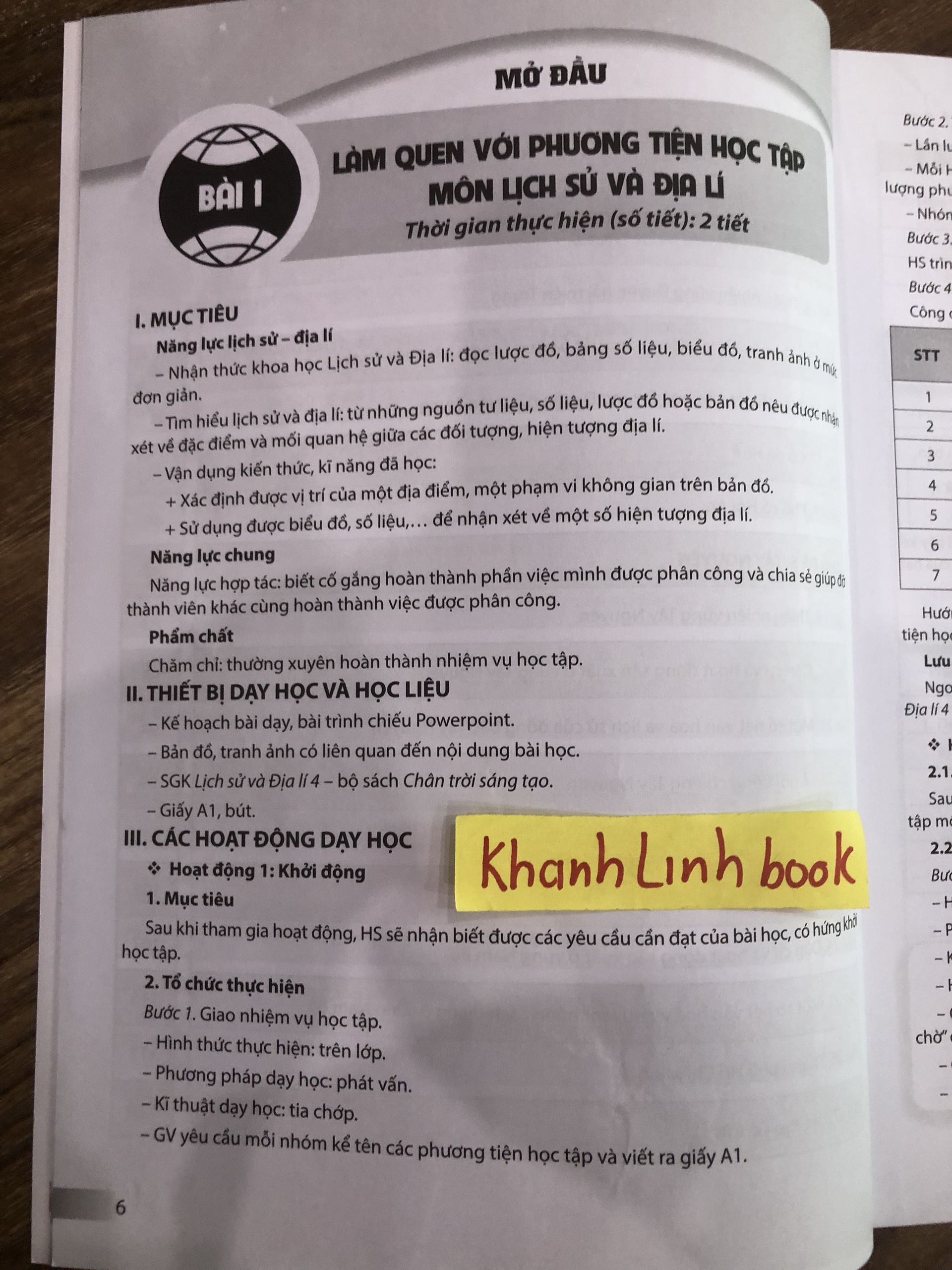 Sách - Kế hoạch bài dạy môn Lịch sử và Địa Lí lớp 4 (Chân trời sáng tạo)
