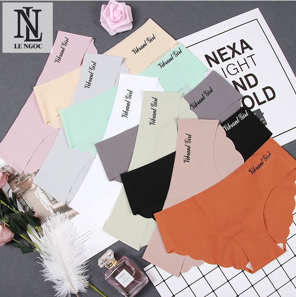 Combo 5 Quần lót nữ, Quần đúc su không đường may viền sóng Vibrant Girl - Màu ngẫu nhiên- Lê Ngọc Fashion