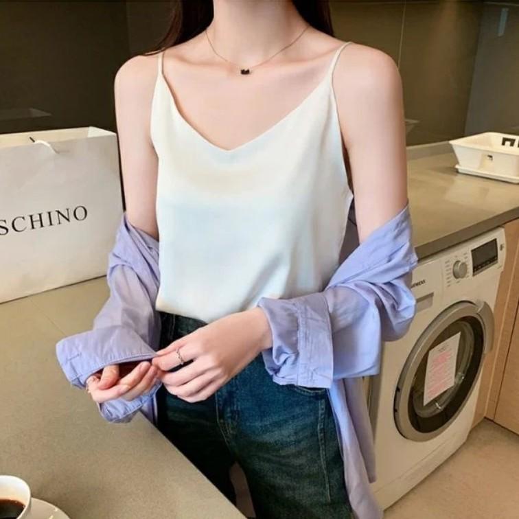 Áo 2 Dây nữ MADELA Lụa Hàn cao cấp, phong cách Vintage dễ mix đồ, áo có nhiều màu và đủ size để lựa chọn