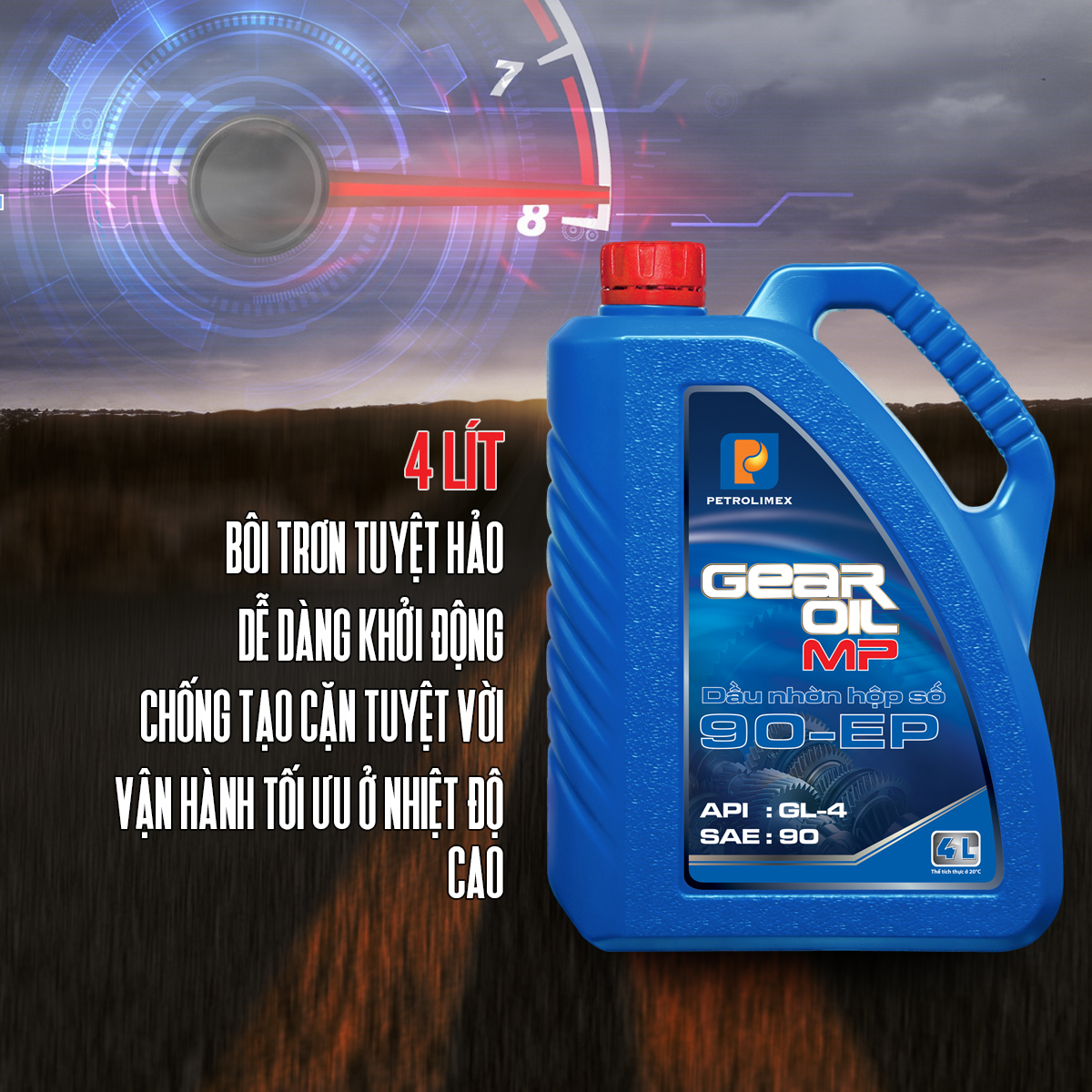 Nhớt hộp số ô tô Petrolimex PLC Gear Oil MP 90 EP (4L) - Chính hãng