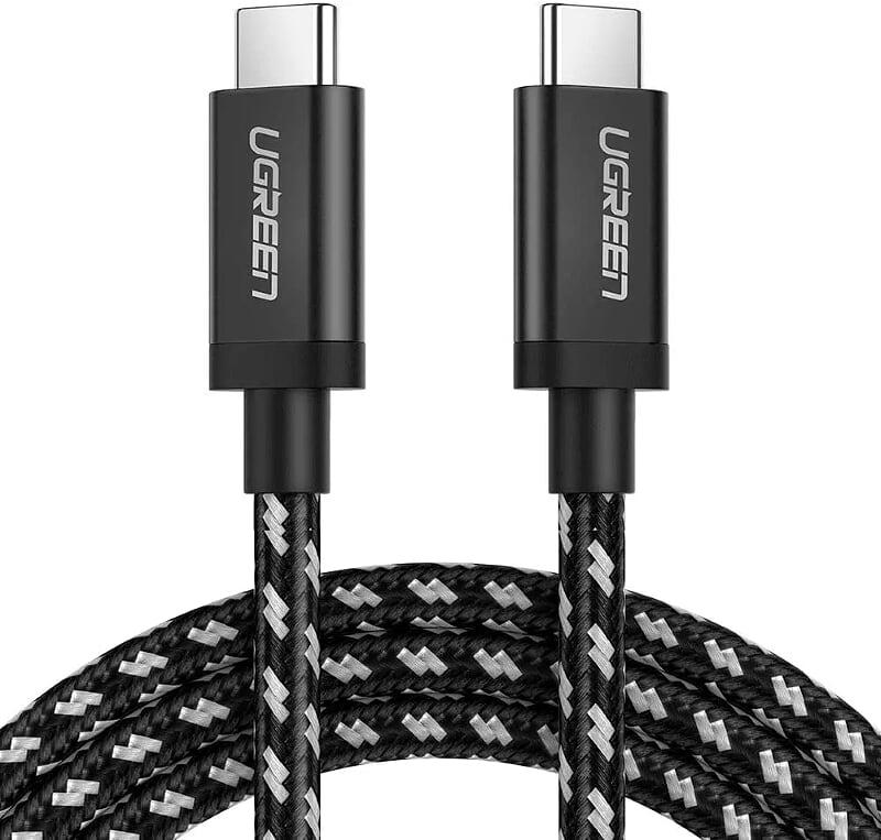 Ugreen UG50449US161TK 2m màu đen dây bên vải cotton mạ nickel cáp USB 2 đầu Type C - HÀNG CHÍNH HÃNG