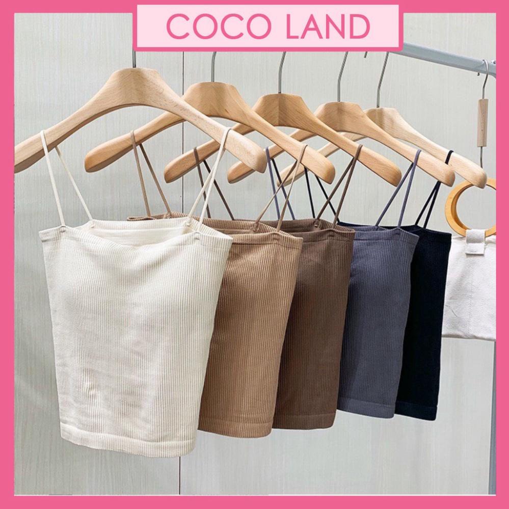 Áo Bra Nữ Quây Tăm 2 Dây Dáng Dài Có Mút Lót Gam Màu Patstel Quyến Rũ - 1880 mầu đen trắng coco land deal hot