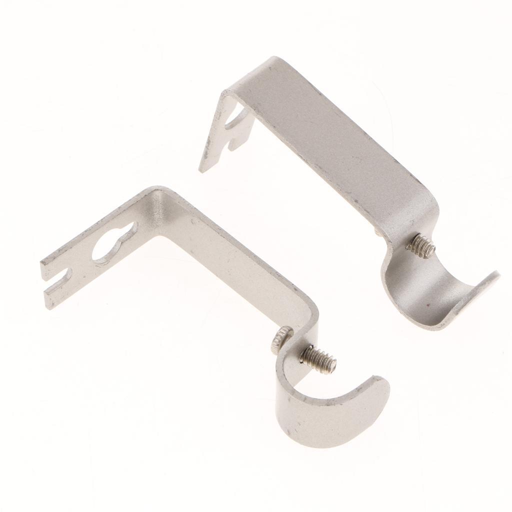 4 Pieces Iron Practical Curtain Pole Bracket Curtain Rod Bracket -Adjustable
