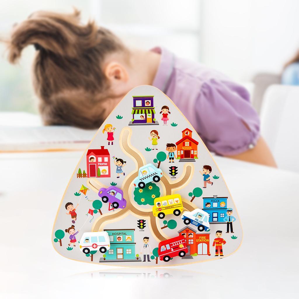 Kids Wooden Maze Game Math Recognition Travel Toy for Toddler