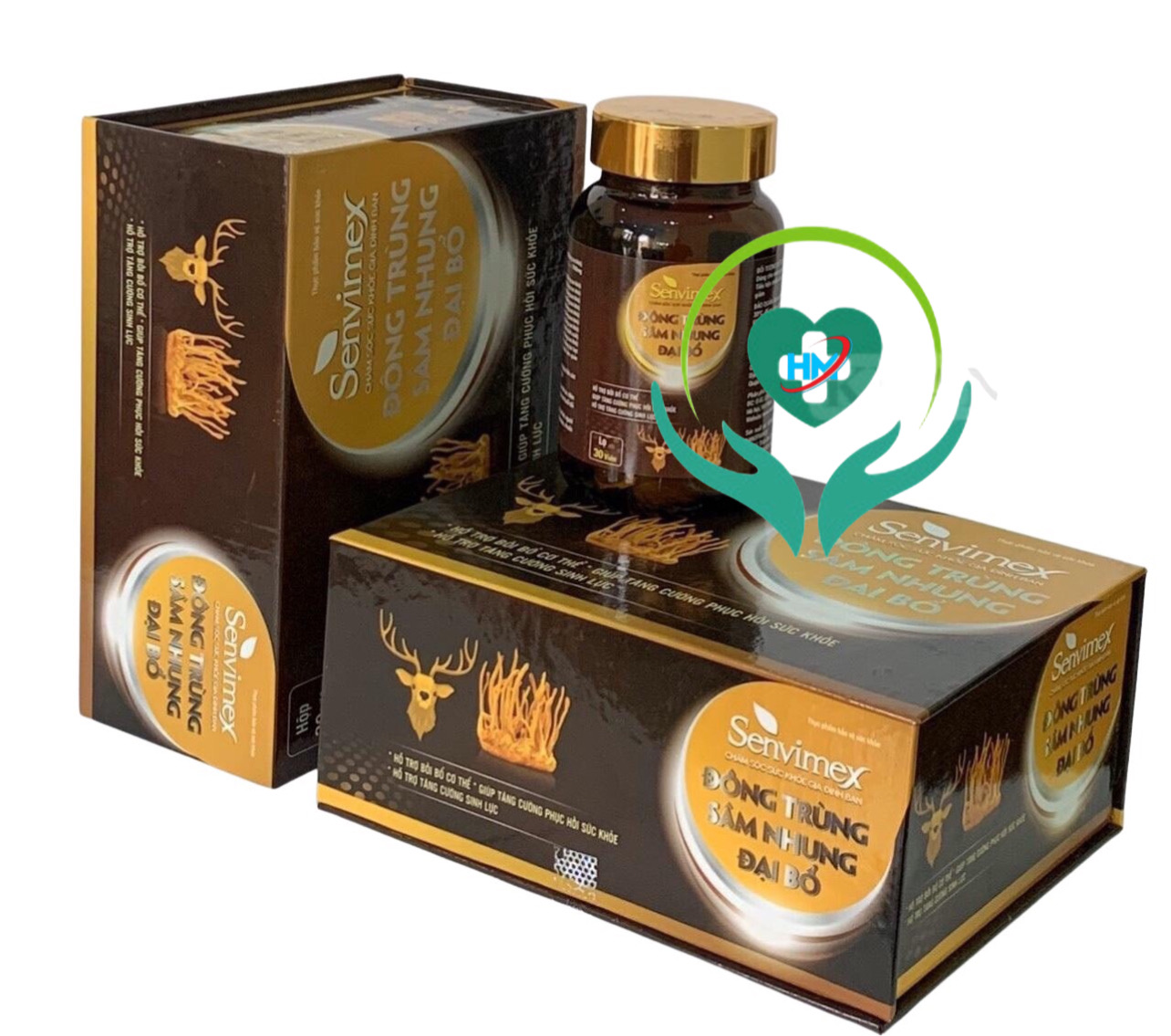Senvimex ĐÔNG TRÙNG SÂM NHUNG ĐẠI BỔ Hộp 30 viên - Bổ thận, tráng dương, tăng cường sinh lực, Lisse