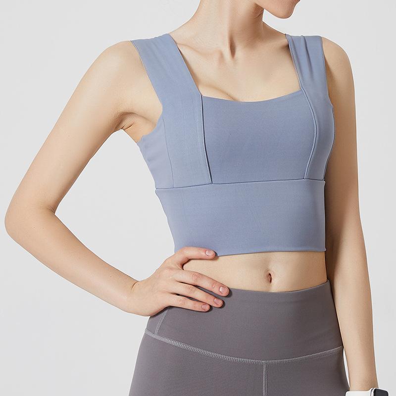 Cao Co Giãn Yoga Crop Top Thể Thao Dành Cho Nữ Tập Gym Chống Sốc Chạy Thể Thao Push Up Tập Gym Tập Thể Vest Vải