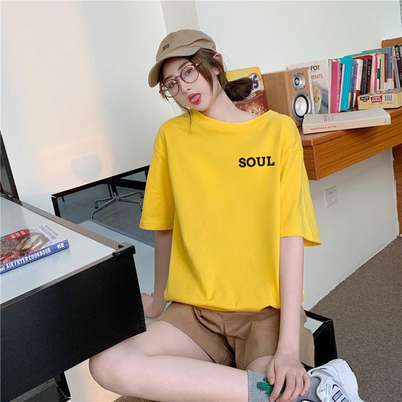 Áo phông nam nữ unisex tay lỡ thun form rộng SOUL teen cổ tròn oversize cotton giá rẻ màu đen trắng tee pull freesize