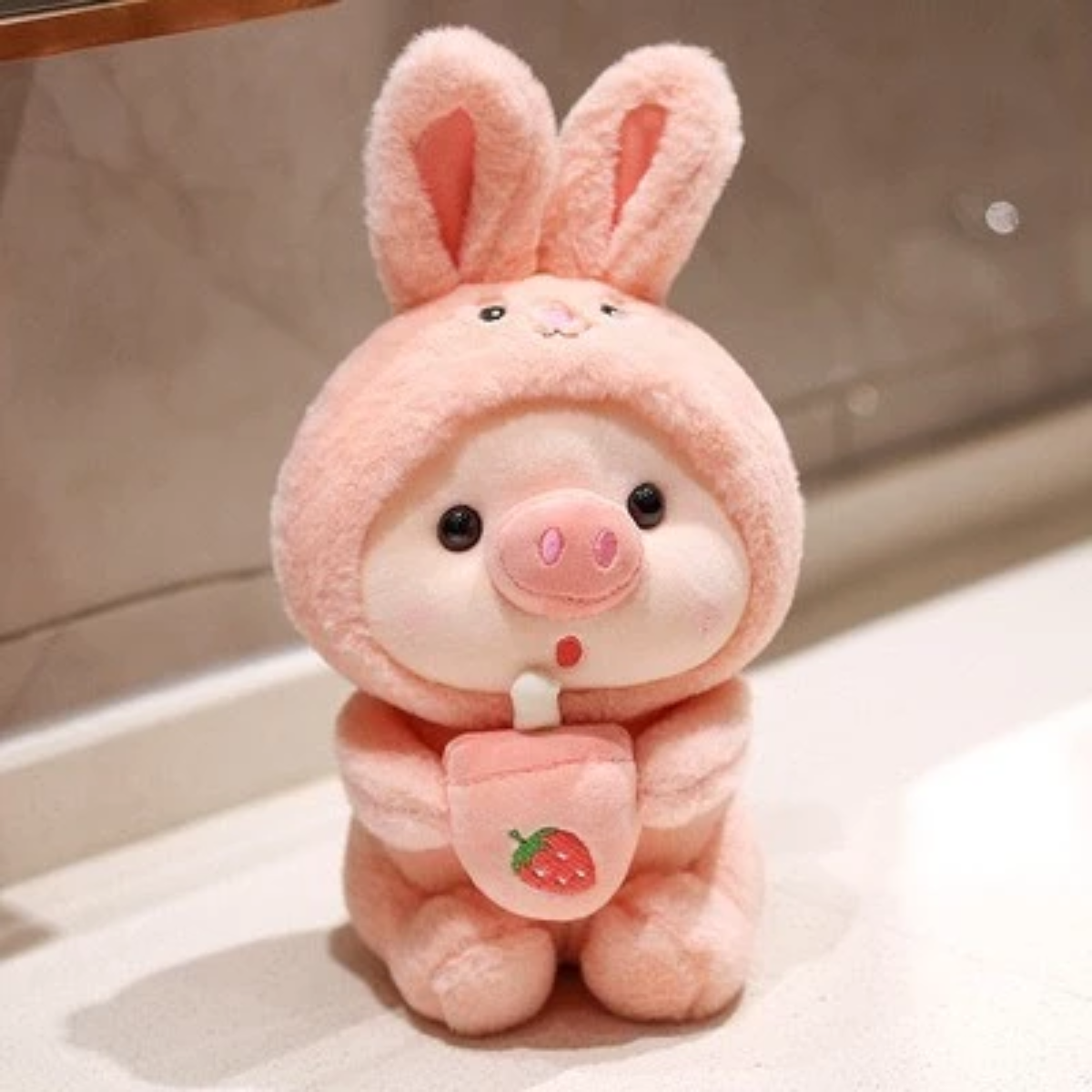 Đồ chơi thú bông heo đội nón hồng 28cm Value toys