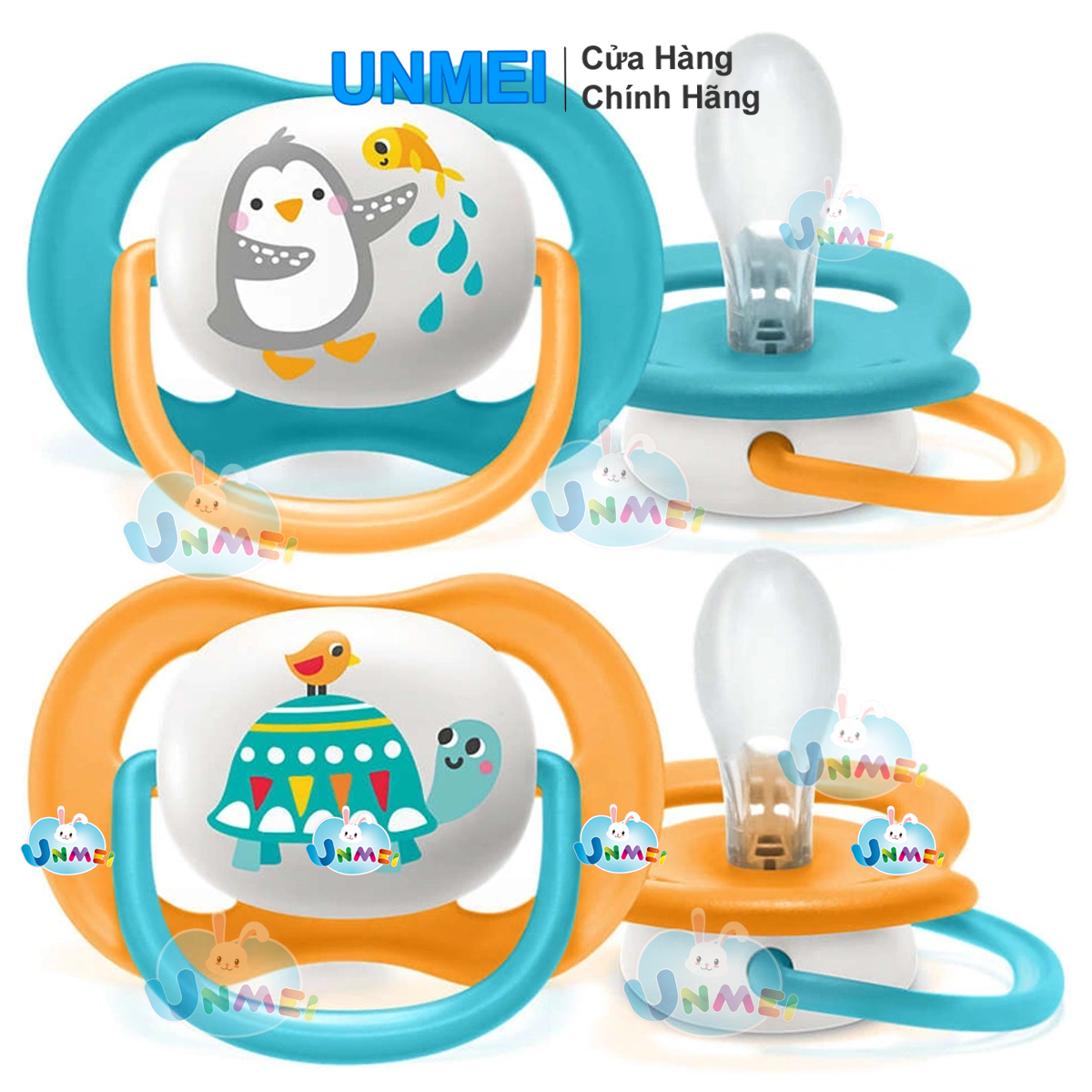 Ti ngậm thông khí Philips Avent Ultra Air, ti giả cho bé 0-18 tháng, vỉ đôi kèm hộp khử trùng tiện lợi