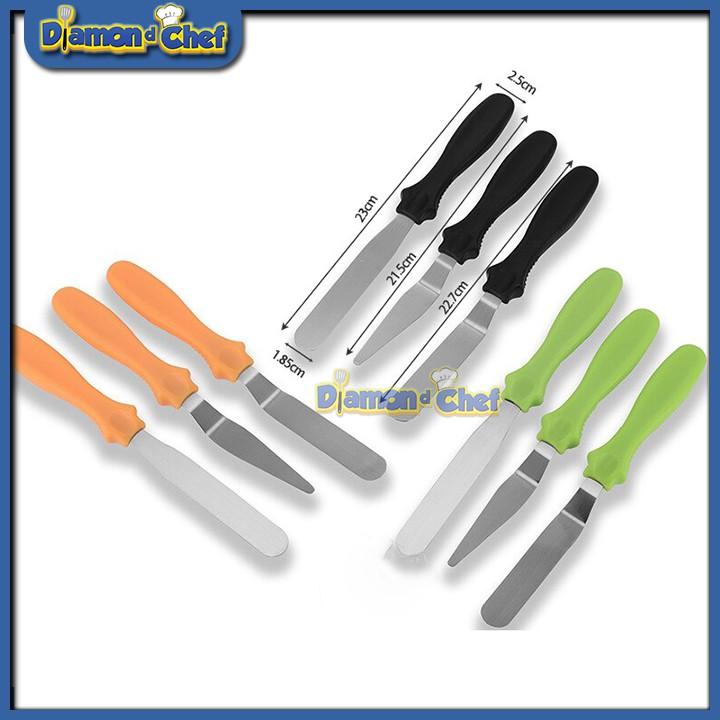 Bộ 3 dao chà láng mini trang trí bánh tiện lợi